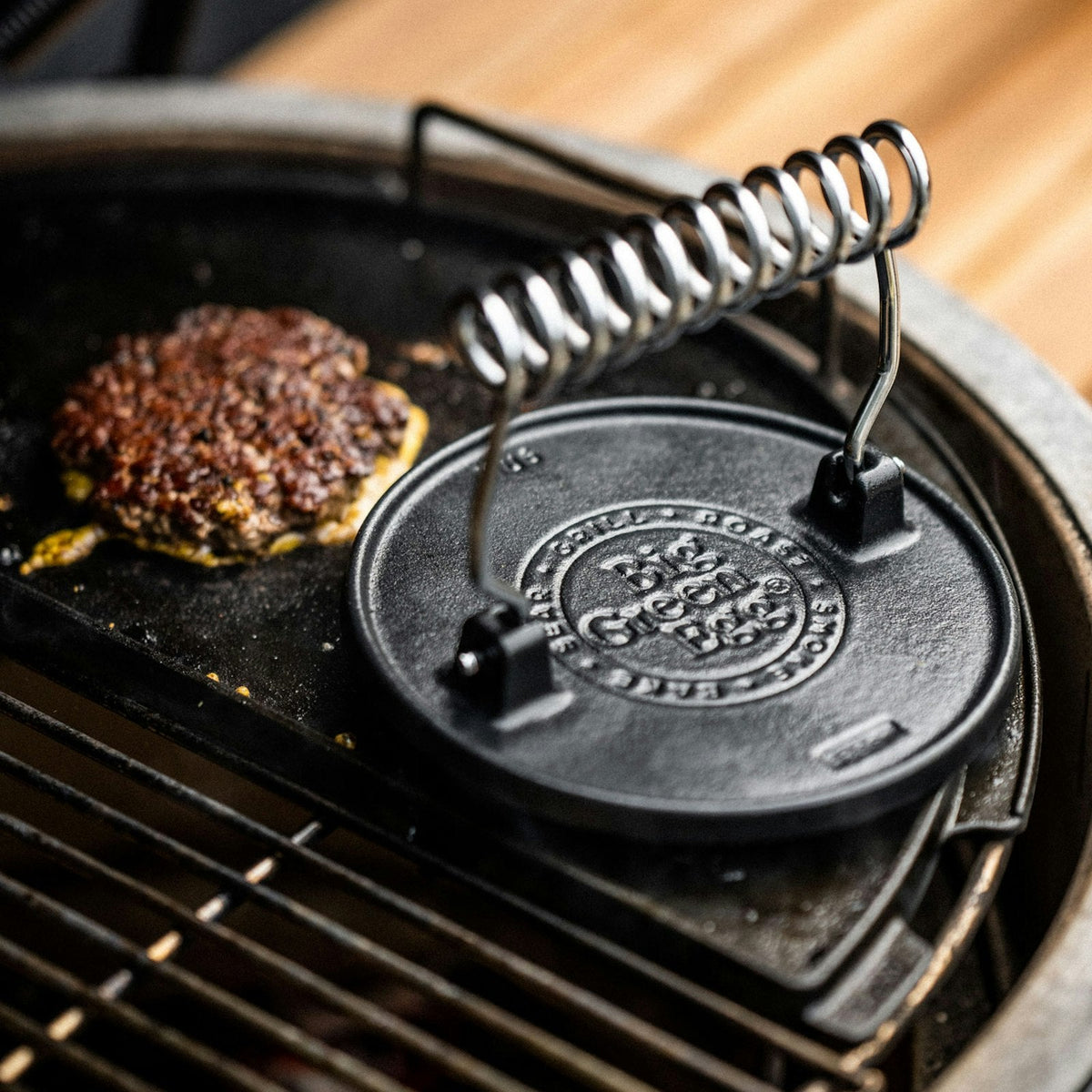 Big Green Egg Cast Iron Burger Grill Press