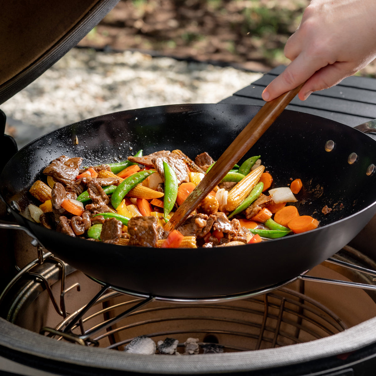 Kamado Joe Karbon Steel Carbon Steel Wok for Classic Joe & Big Joe Grills